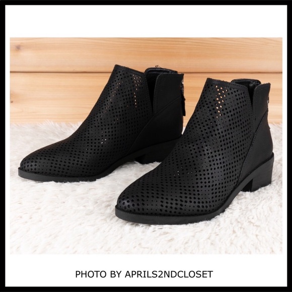 STEVE MADDEN GIRL BLACK BOOTIES ANKLE BOOTS A2C - Picture 6 of 8